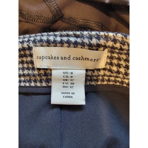 Cupcakes & Cashmere Size 8 Skirt Black Houndstooth Wool Blend NWT - Picture 5 of 6